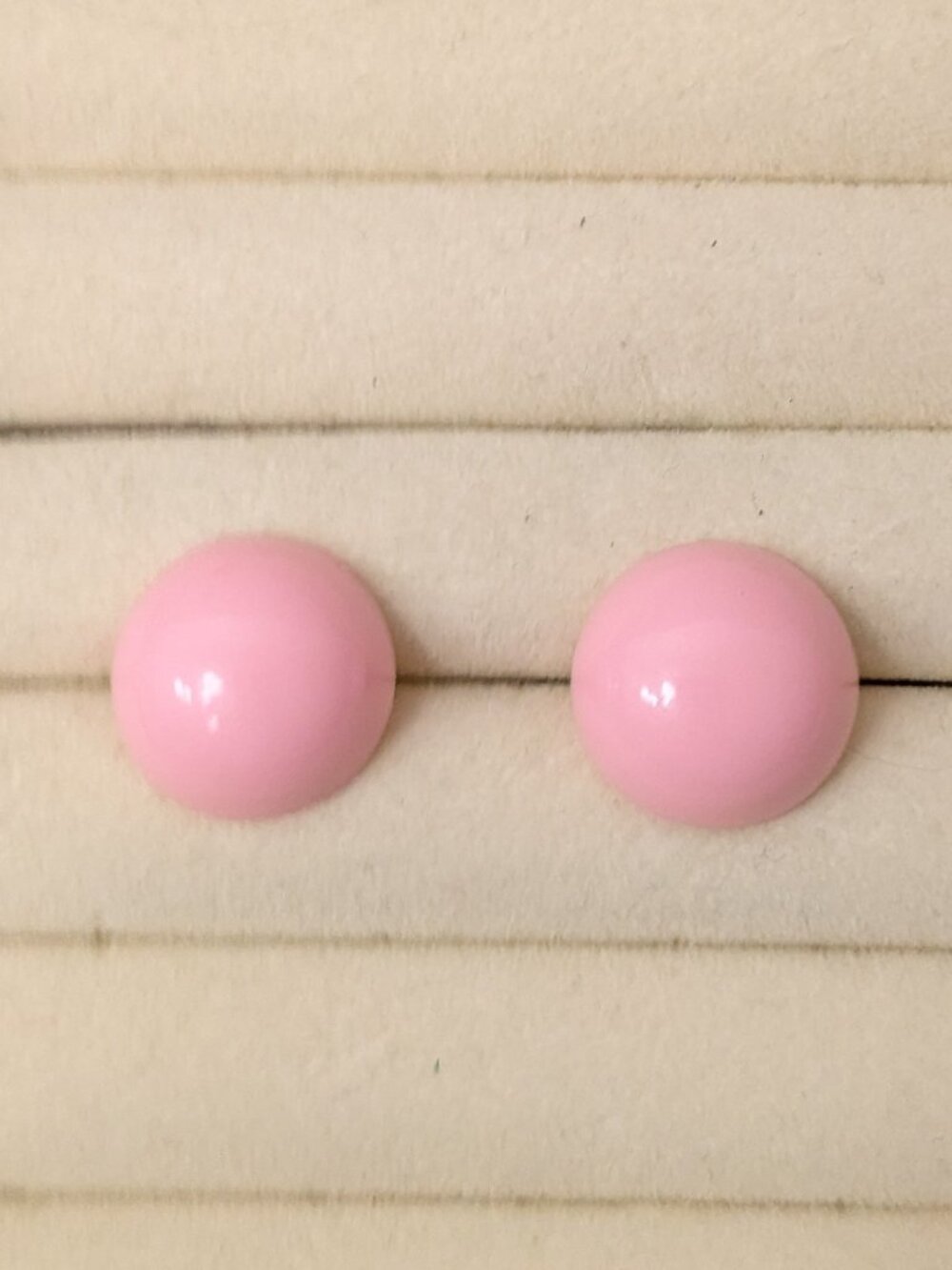 Vintage Pink Button Earrings